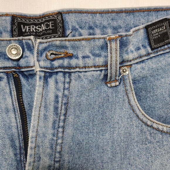 34X27 VERSACE LIGHT BLUE DENIM JEANS - Picture 3 of 4